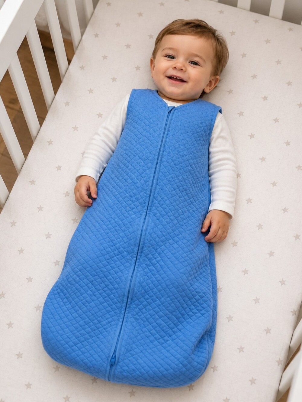Hanna Andersson Soft Quilted Blue Zippered Baby Sleep Sack Size 18 mos - 2T